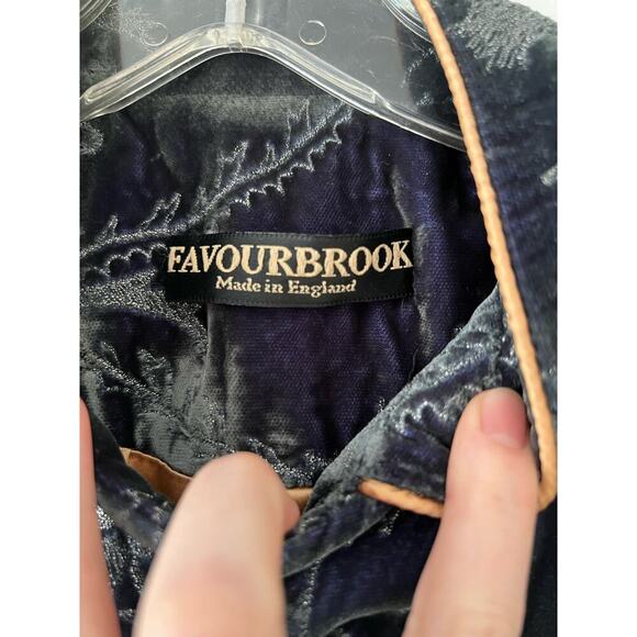 Favourbrook Dark Green Teal Velvet Sequin Floral Jacket Sz 10 - Picture 5 of 7